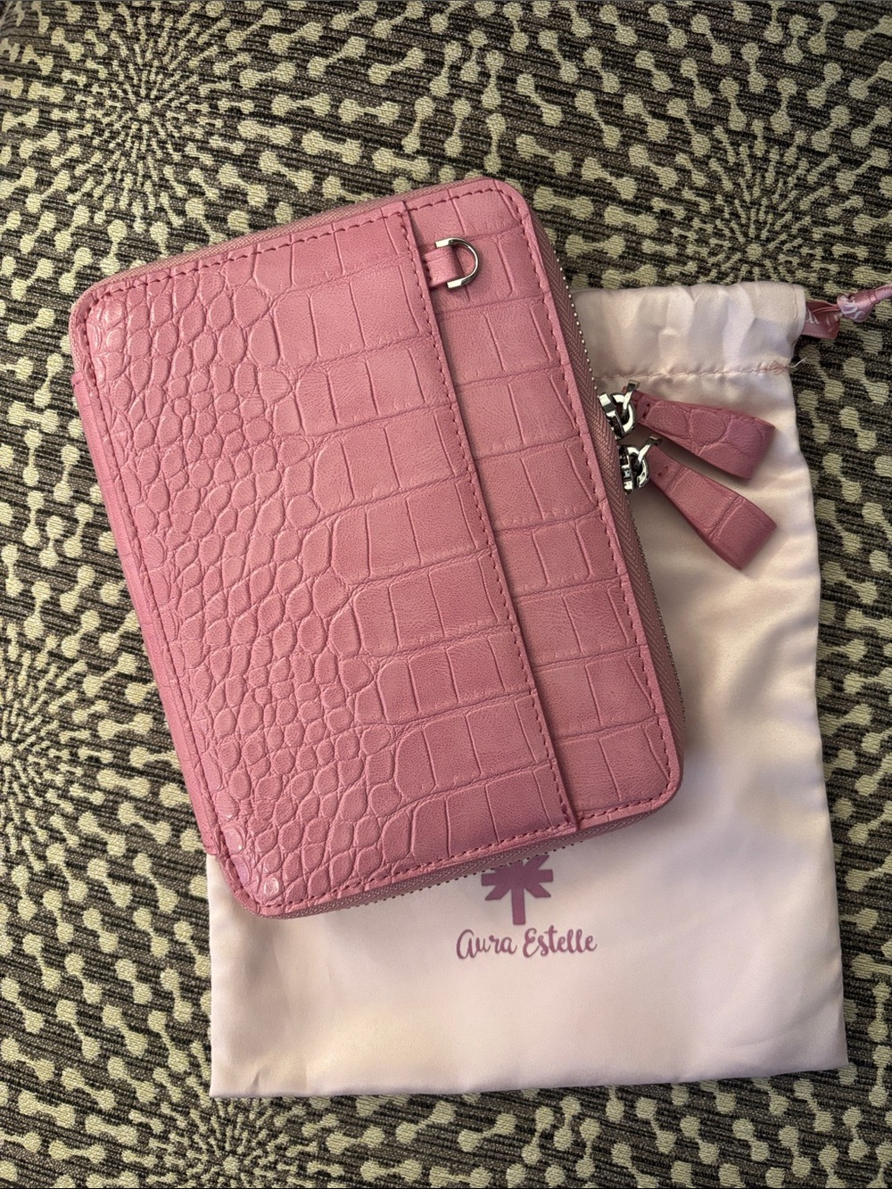 Aura Estelle A6 Zip Pink Croc Zip Around Planner Notebook CLEARANCE Cover